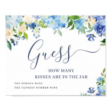 Blue Hydrangea Guess How Many Bridal Shower Poster