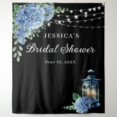 Blue Hydrangea Lantern Boho Bridal Shower Backdrop