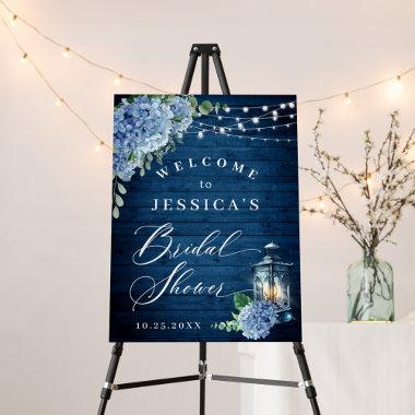 Blue Hydrangea Lantern Wood Boho Bridal Shower Foam Board