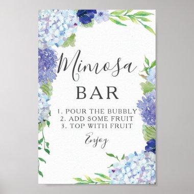 Blue Hydrangea Mimosa Bar Sign