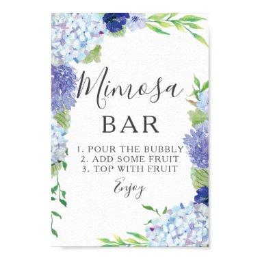 Blue Hydrangea Mimosa Bar Sign