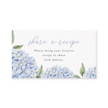 Blue Hydrangea Share a Recipe Insert Card