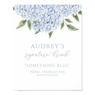 Blue Hydrangea Signature Drink Bar Sign