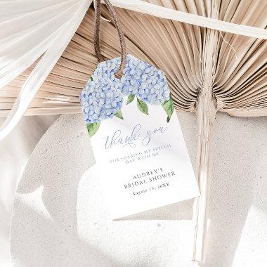 Blue Hydrangea Thank You Customized Bridal Shower Gift Tags