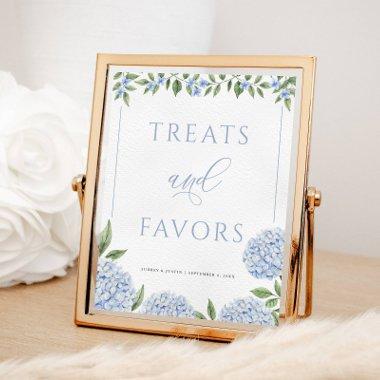 Blue Hydrangea Treats and Favors Wedding Poster