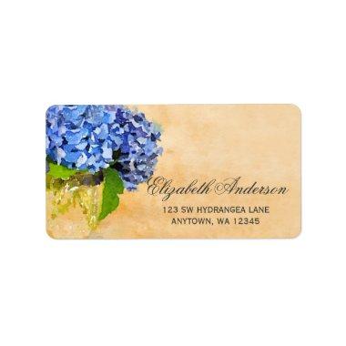 Blue Hydrangea Watercolor Mason Jar Label