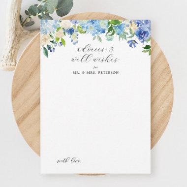 Blue Hydrangea Wedding Advice and Wishes Invitations