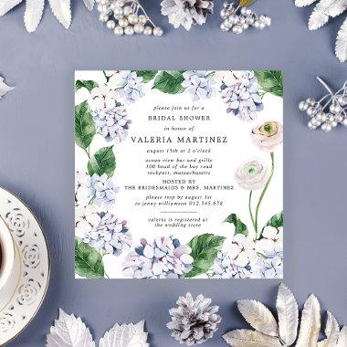 Blue Hydrangea White Rose  Square