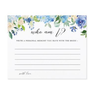 Blue Hydrangea Who Am I Guessing Game Invitations