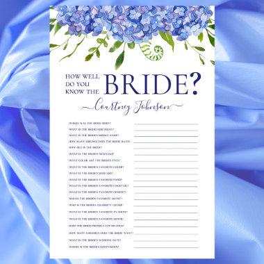 Blue Hydrangeas Bridal Shower Game