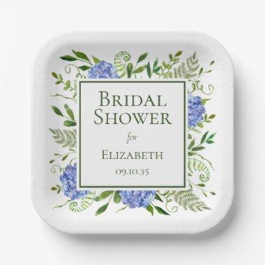 Blue Hydrangeas  Paper Plates