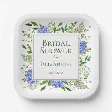 Blue Hydrangeas  Paper Plates