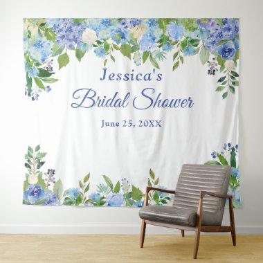 Blue Hydrangeas Bridal Shower Photo Booth Backdrop