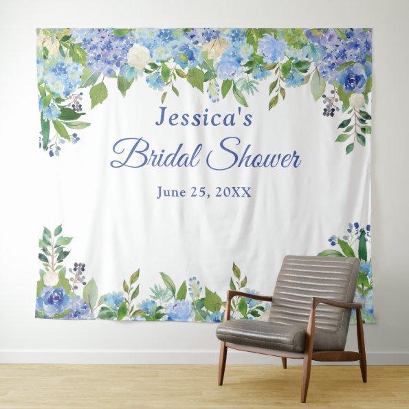 Blue Hydrangeas Bridal Shower Photo Booth Backdrop