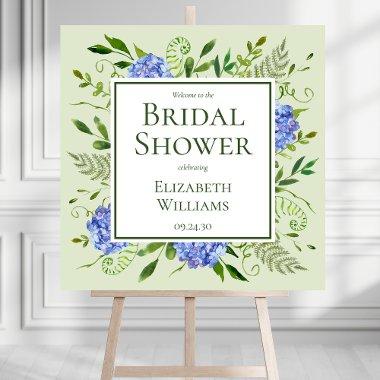 Blue Hydrangeas  Welcome Sign