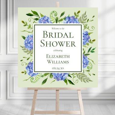 Blue Hydrangeas  Welcome Sign