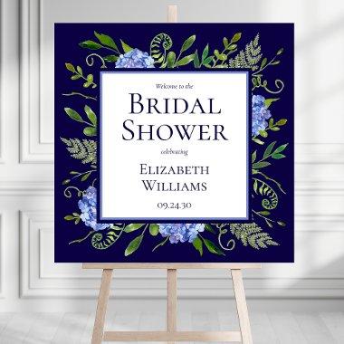 Blue Hydrangeas  Welcome Sign