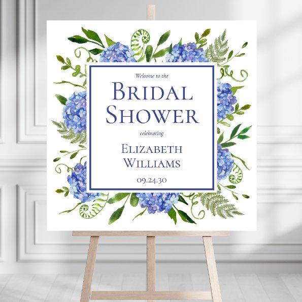Blue Hydrangeas  Welcome Sign