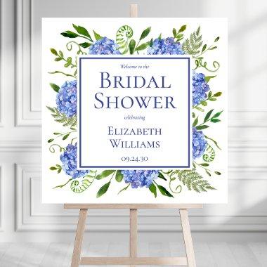 Blue Hydrangeas  Welcome Sign