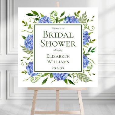 Blue Hydrangeas  Welcome Sign