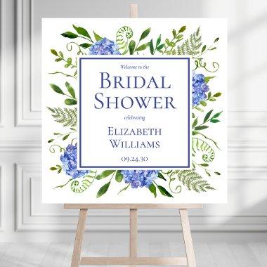 Blue Hydrangeas  Welcome Sign