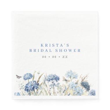 Blue Hydrangeas & Butterflies  Napkins