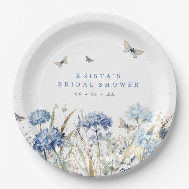 Blue Hydrangeas & Butterflies  Paper Plates