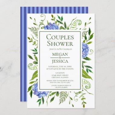 Blue Hydrangeas Couples Shower Invitations