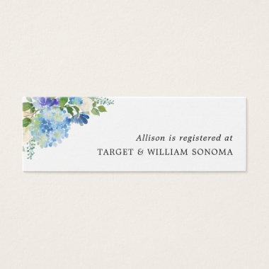 Blue Hydrangeas Floral Bridal Registry Insert Card