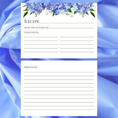 Blue Hydrangeas Recipe Enclosure Invitations