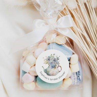 Blue Hydrangeas tea party  Classic Round Sticker