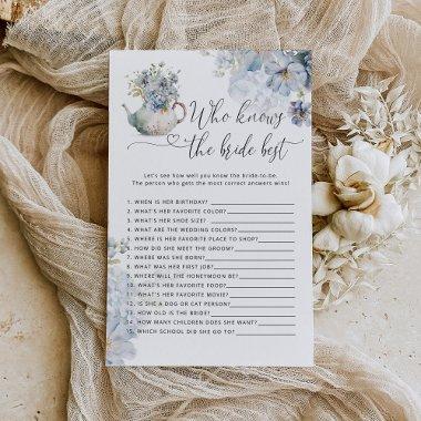 Blue Hydrangeas Who knows the bride best game