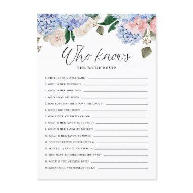 Blue Hydrangeas Who Knows the Bride Best Game