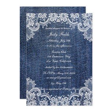 Blue Jean Denim And Lace