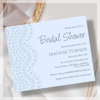 Blue Lace | Bridal Shower Budget Invitations