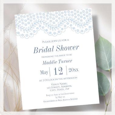 Blue Lace | Budget Bridal Shower Invitations