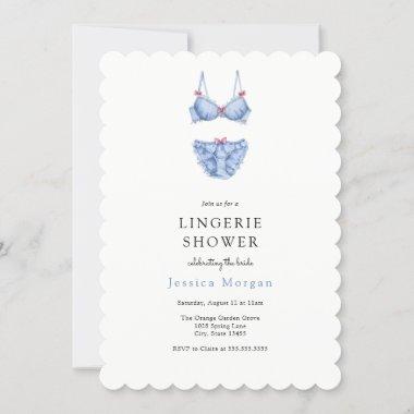 Blue Lingerie Shower Invitations