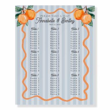 Blue Little Cutie Citrus Party Seating Chart Foam Board