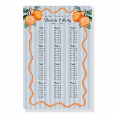 Blue Little Cutie Citrus Party Seating Chart Foam Board