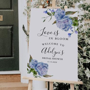 Blue Love Is In Bloom Bridal Shower Welcome Sign
