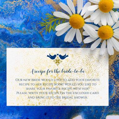 Blue Lovebirds Mexican Bridal Shower Recipe Note Invitations