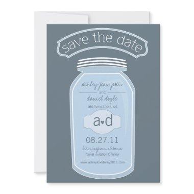 Blue Mason Jar Save the Date