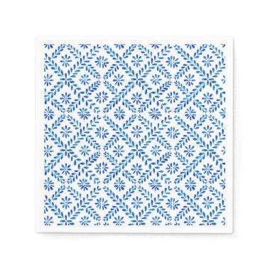 Blue Mediterranean Tile Napkins