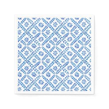 Blue Mediterranean Tile Napkins