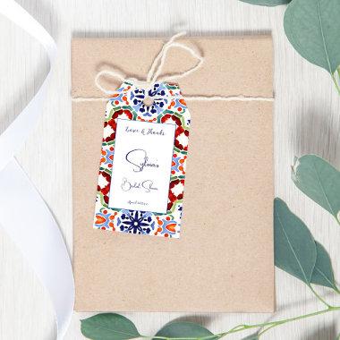 Blue Mexican colorful tiles  favor Gift Tags