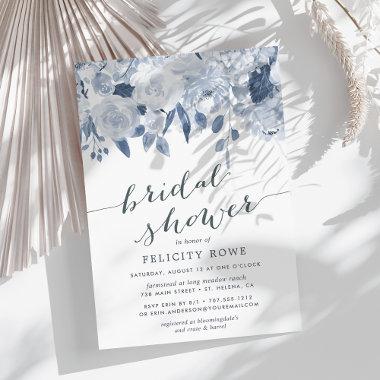 Blue Midsummer Floral | Bridal Shower Invitations