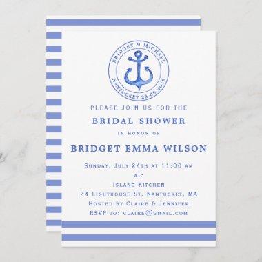 Blue Nautical Anchor | Bridal Shower Invitations