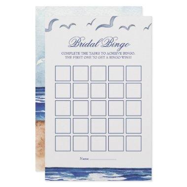 Blue Nautical Coastal Sea Bridal Bingo Game
