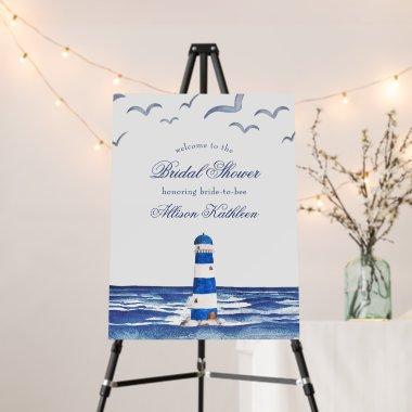 Blue Nautical Coastal Sea  Welcome Foam Board
