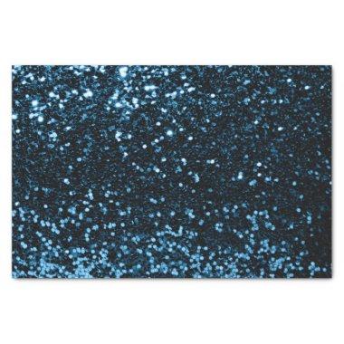 Blue Navy Spark Glitter Sweet 16th Bride Tissue Paper